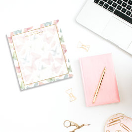 Bloc De Notas 🦋 Mariposa Pastel Personalizada