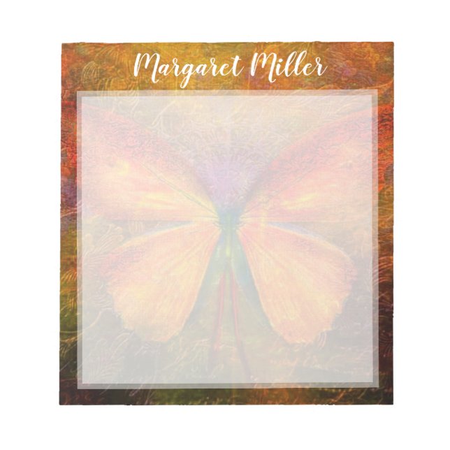 Bloc De Notas Mariposa personalizada elegante (Frente)