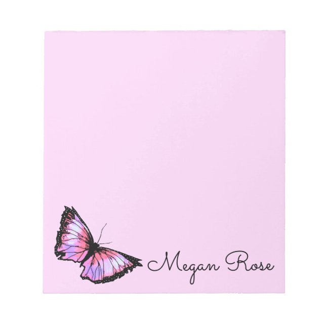 Bloc De Notas "Mariposa rosa" (Frente)