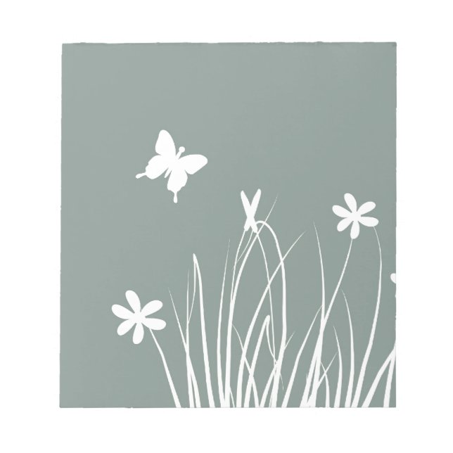 Bloc De Notas Mariposa y pradera de flores (Frente)
