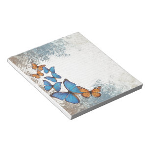Bloc De Notas Mariposas florales azules
