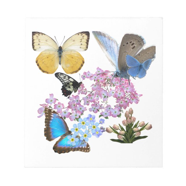 Bloc De Notas Mariposas Graciosas y Flores (Frente)