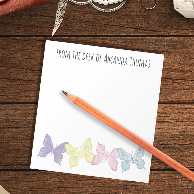 Bloc De Notas Mariposas Personalizadas de Pastel a Medida (Pastel butterflies custom notepad)