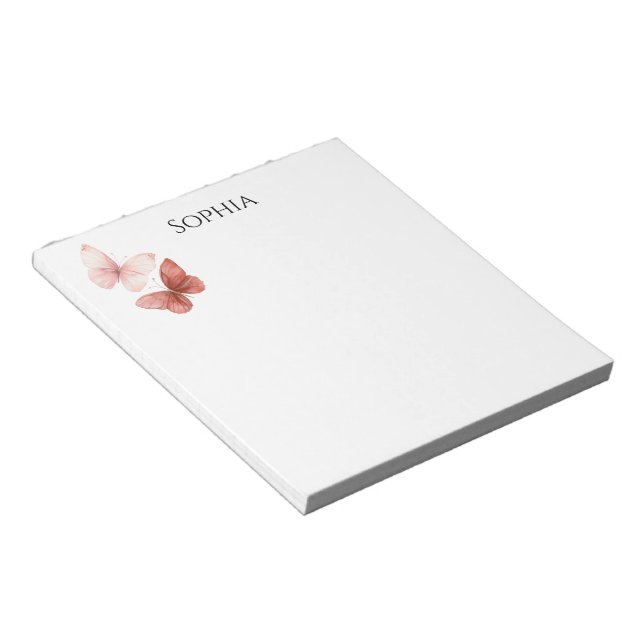 Bloc De Notas Mariposas Rojas Rosadas   (Lado Derecho)