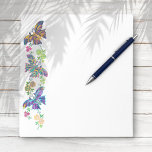 Bloc De Notas Mariposas Y Flores<br><div class="desc">Mariposas pintadas y flores adaptadas de un ilustracion vintage originalmente blanco y negro.</div>