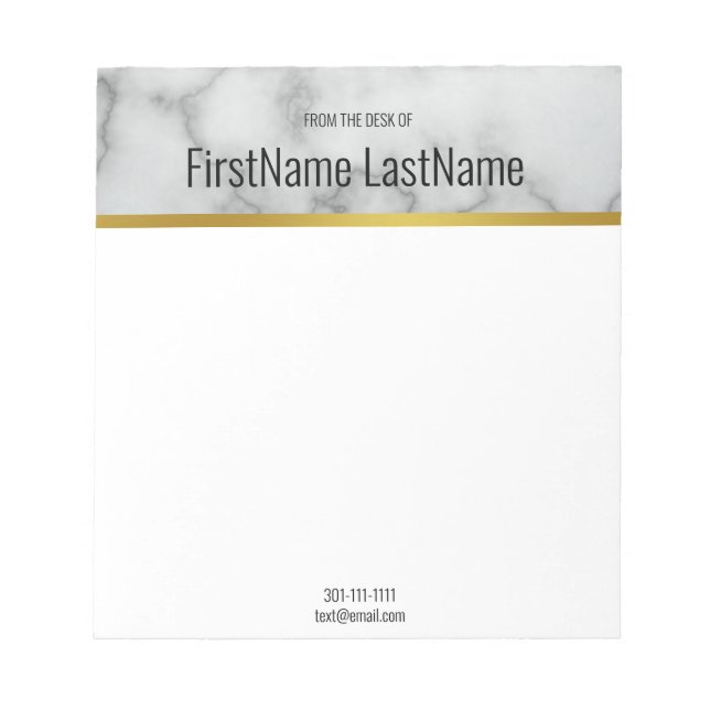 Bloc De Notas Mármol gris falso moderno de la mesa de (Frente)