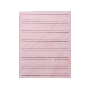 Bloc De Notas Mármol rosa de 8,5" x 11" y líneas negras de gran 