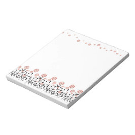 Bloc De Notas marrón blanco de invierno floral