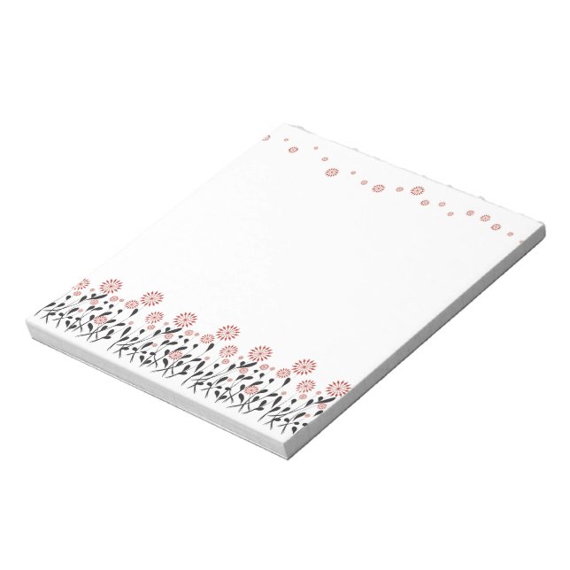 Bloc De Notas marrón blanco de invierno floral (Lado Izquierdo)