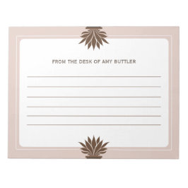 Bloc De Notas Marrón blanco minimalista del escritorio de