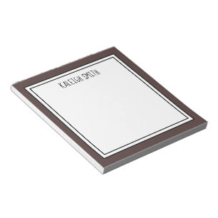 Bloc De Notas Marrón oscuro blanco personalizable editable