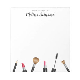 Bloc De Notas Máscara de maquillaje, pintalabios, brochas y nomb