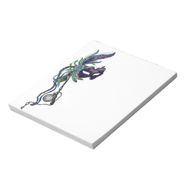 Bloc De Notas Máscara de Mardi Gras con reloj de bolsillo (Lado Izquierdo)