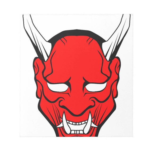 Bloc De Notas Máscara Roja Japonesa Hannya (Frente)