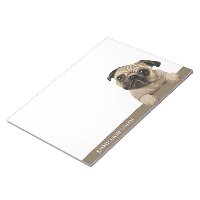 Bloc De Notas Mascota animal cachorro Pug  (Lado Derecho)