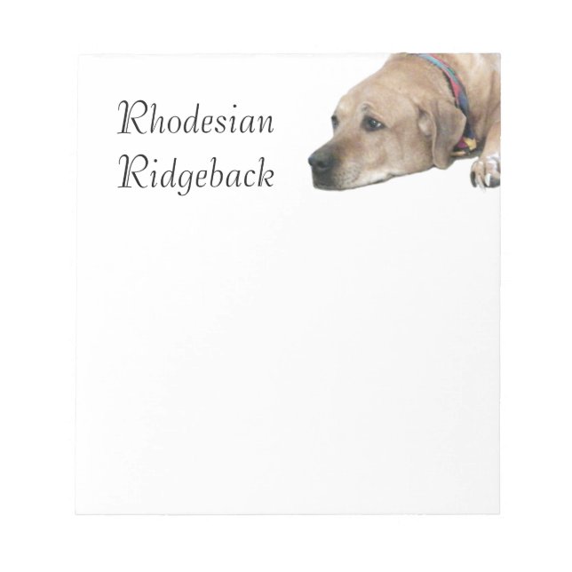 Bloc De Notas Mascota Rhodesian Ridgeback (Frente)