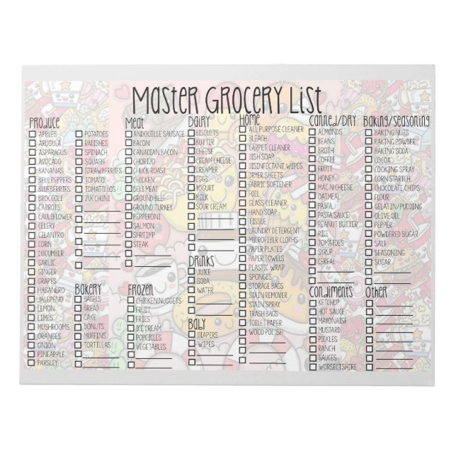 Bloc De Notas Master Grocery List Pad (Frente)