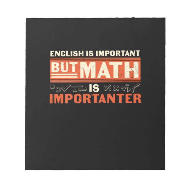 Bloc De Notas Matemáticas Es Importante (Frente)