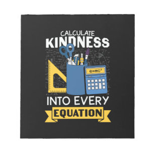 Bloc De Notas Math Teacher calcula amabilidad