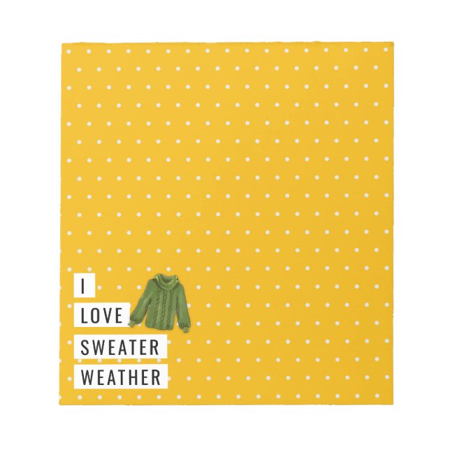 Bloc De Notas Me encanta el clima dulce Polka Dots Gold (Frente)