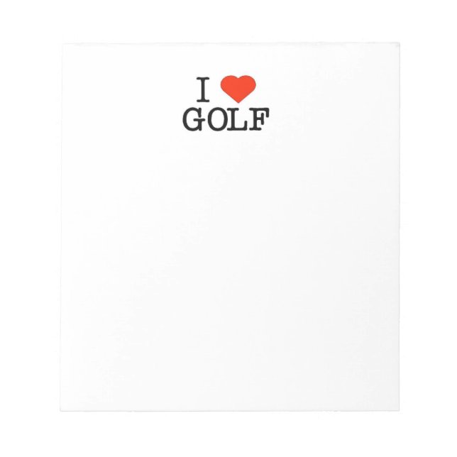 Bloc De Notas Me encanta el golf (Frente)