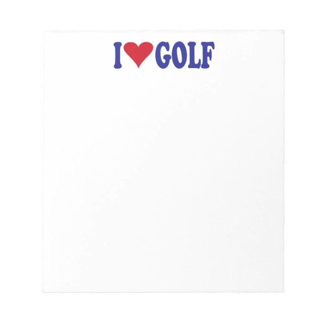 Bloc De Notas Me encanta el golf (Frente)