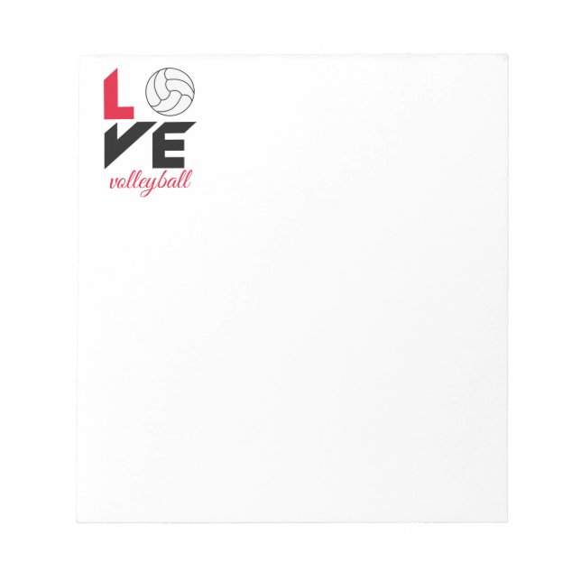 Bloc De Notas Me encanta el voleibol (Frente)