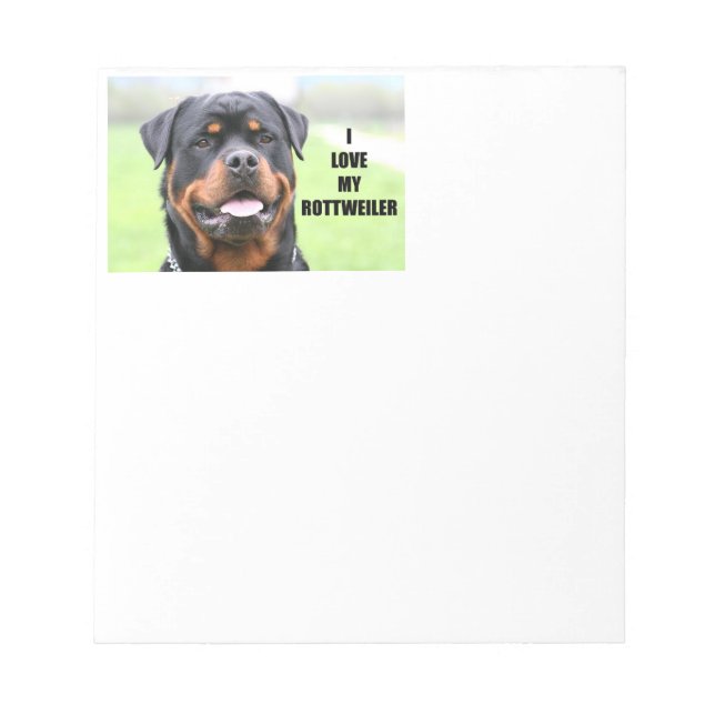 Bloc De Notas Me encanta mi Rottweiler (Frente)