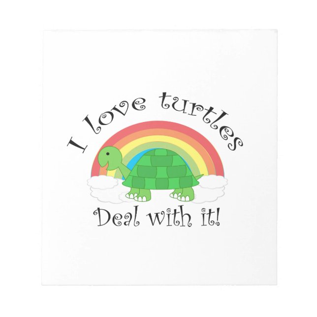 Bloc De Notas Me encantan las tortugas. (Frente)