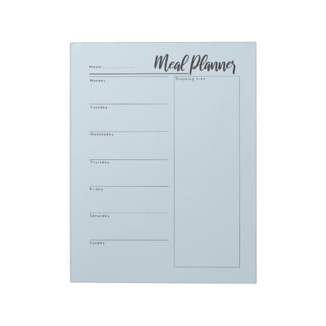 Bloc De Notas Meal planner notepad (Lado Izquierdo)