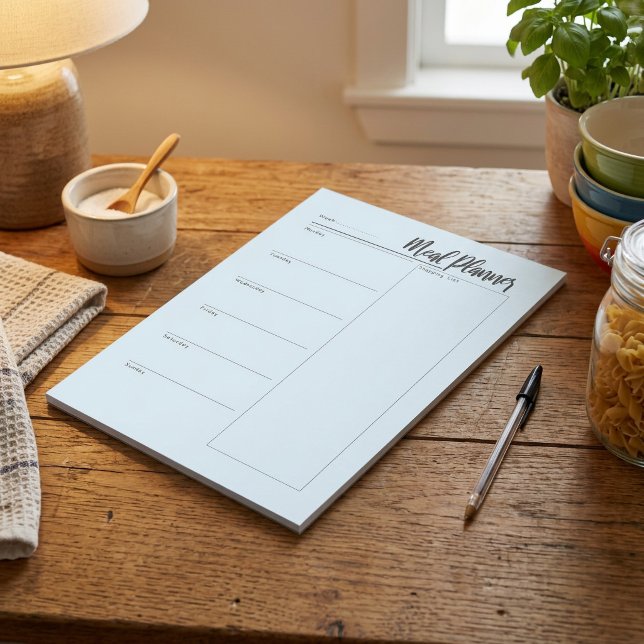 Bloc De Notas Meal planner notepad (Weekly Meal Planner Notepad with Shopping List)