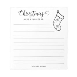 Bloc De Notas Medias de Navidad minimalistas y festivas con arte
