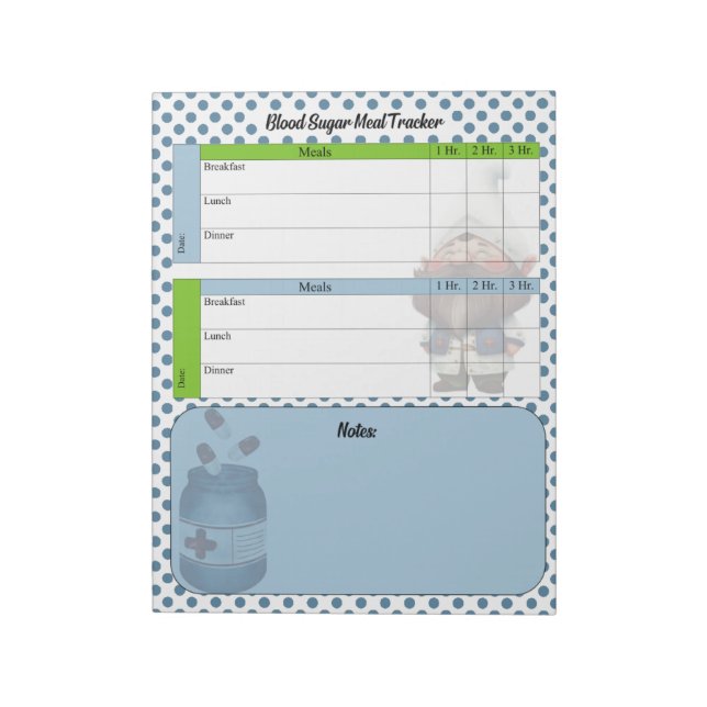 Bloc De Notas Médica Cute Gnome Blogueo de Azúcar (Lado Izquierdo)