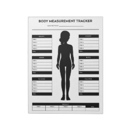 Bloc De Notas Mediciones corporales Chica del Rastreador de Pérd