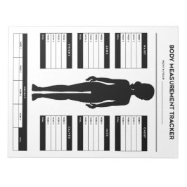 Bloc De Notas Mediciones corporales Chica del Rastreador de Pérd