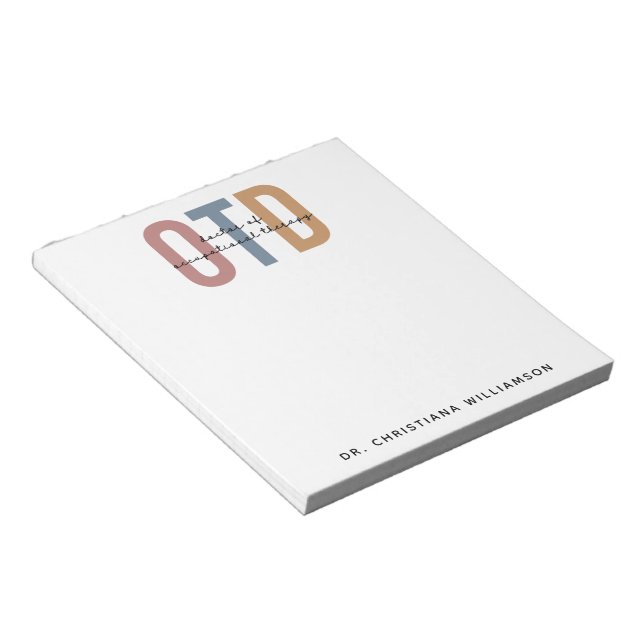 Bloc De Notas Médico de Terapia Ocupacional Personalizada (Lado Derecho)