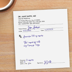 Bloc De Notas Médico Doctor Personalizado Receta Médica RX