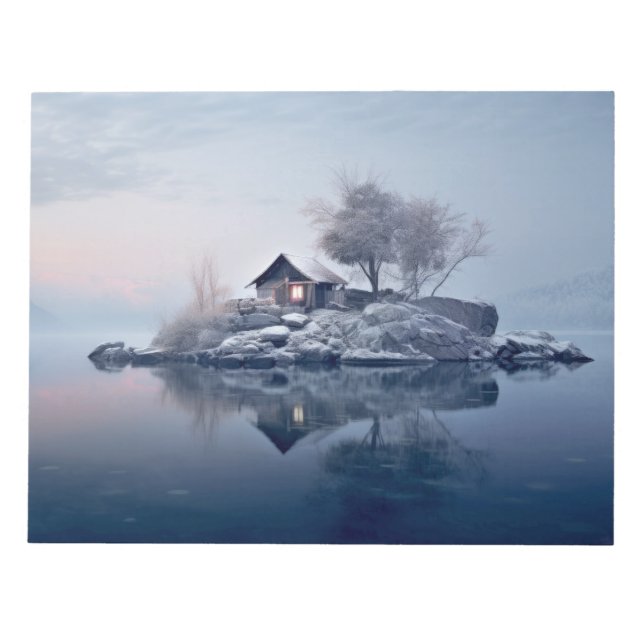 Bloc De Notas Meditación del paisaje del lago Serene Calm (Frente)