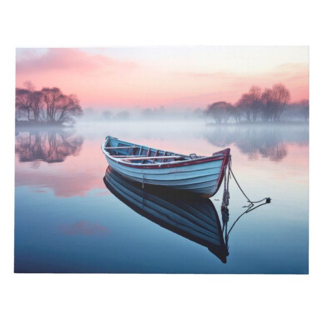 Bloc De Notas Meditación del paisaje del lago Serene Calm (Frente)