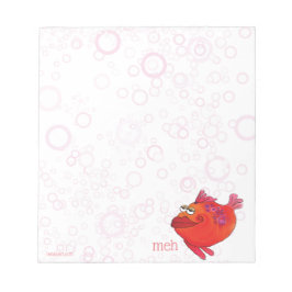Bloc De Notas Meh Whimsical Fish Art en rojo y rosa