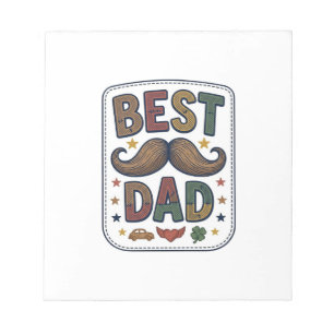 Bloc De Notas Mejor diseño de padre con bigote vintage vectorial