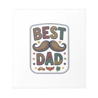 Bloc De Notas Mejor diseño de padre con bigote vintage vectorial