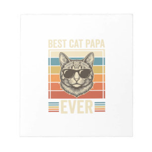 Bloc De Notas Mejor Papá Gato de la Historia Diseño Vintage Cami