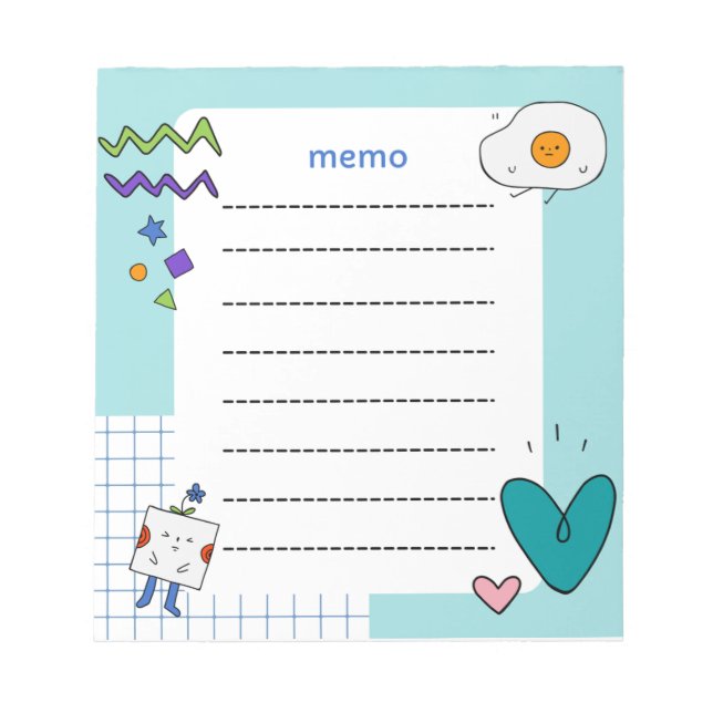Bloc De Notas Memo de Cute Dreamy Pastel Doodle (Frente)