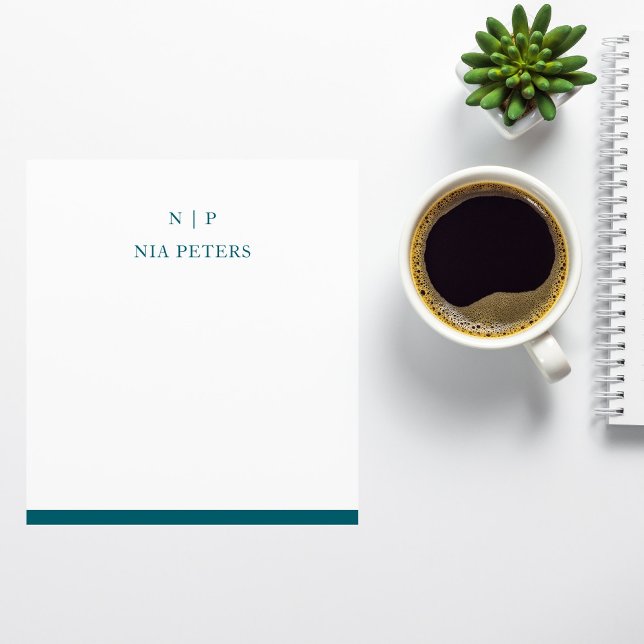 Bloc De Notas Memo Mínimo Personalizado de Monograma (Subido por el creador)