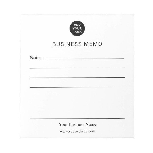Bloc De Notas Memorando Empresarial Personalizado (Frente)