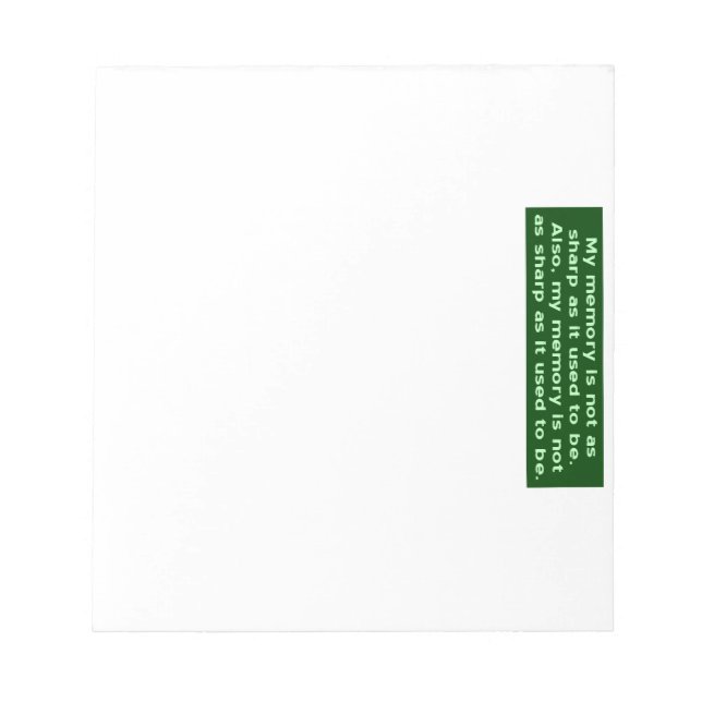 Bloc De Notas Memoria no aguda (Frente)