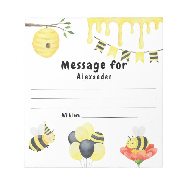 Bloc De Notas Mensaje de cápsula del tiempo del día de la abeja (Frente)