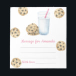 Bloc De Notas Mensaje de la cápsula de la hora de cumpleaños Coo<br><div class="desc">Un Poco Dulce. Fiesta de cumpleaños de los niños acuarela. Galletas acuáticas con chocolate y vaso de leche.</div>
