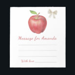 Bloc De Notas mensaje de la cápsula de la hora de cumpleaños de<br><div class="desc">La Apple de nuestro ojo. Fiesta de cumpleaños de los niños acuarela. Manzana acuarela y arco.</div>